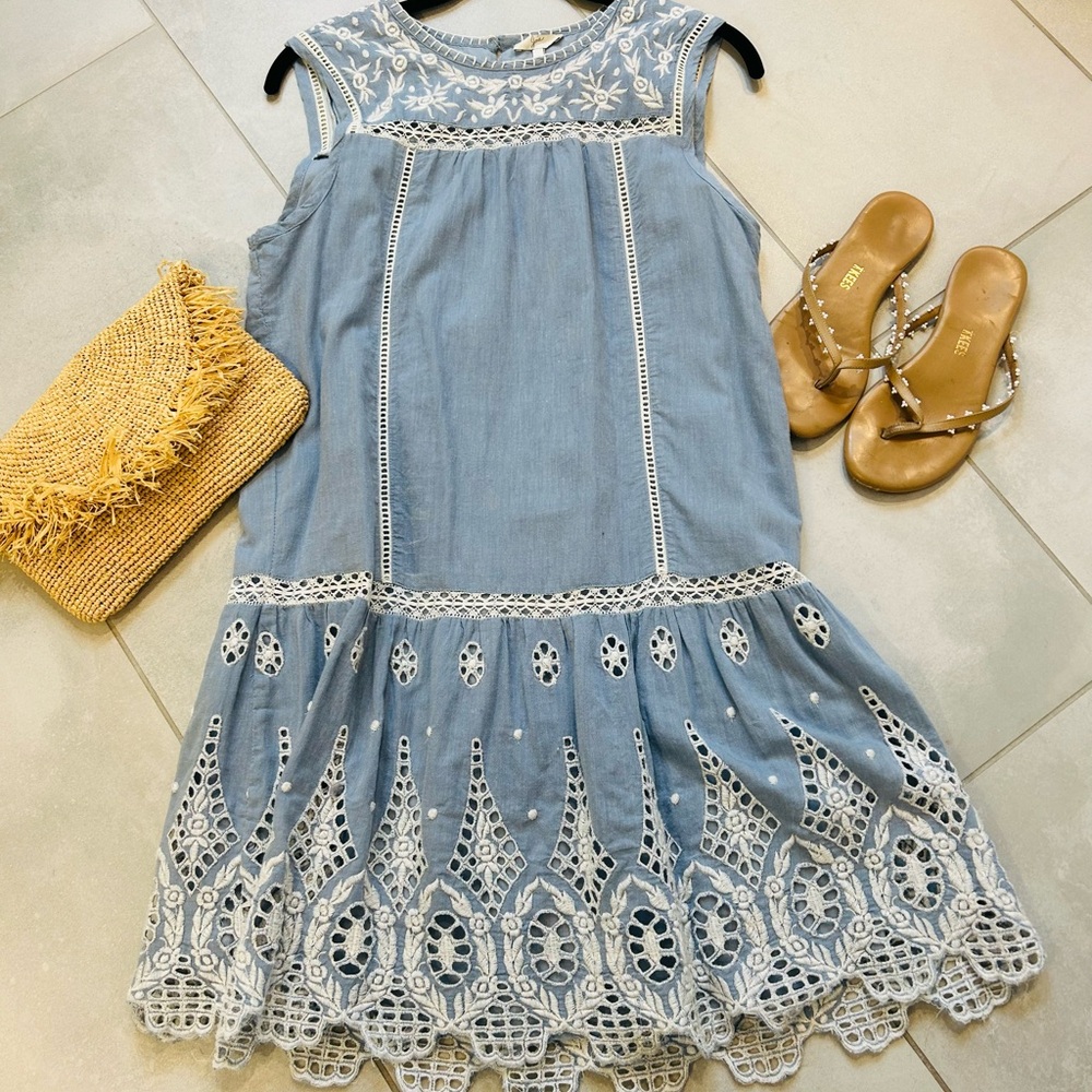 Joie Josune Chambray Embroidered  Dress size xs